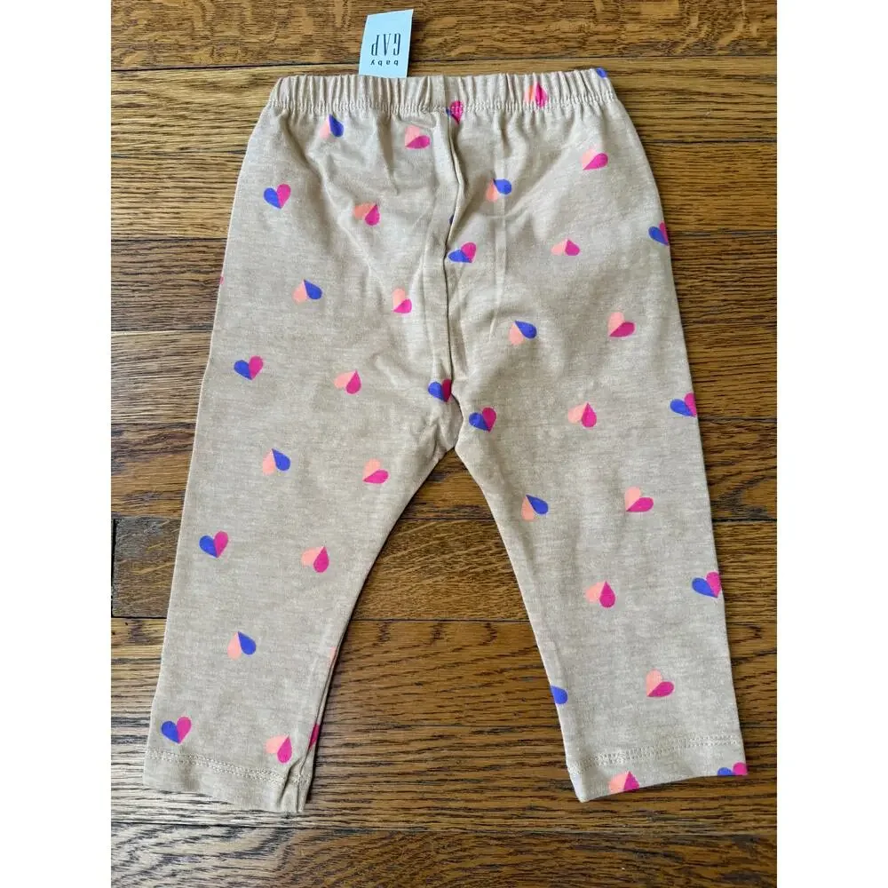 NWT Gap Girls' Heart Print Leggings Size 6-12 Months